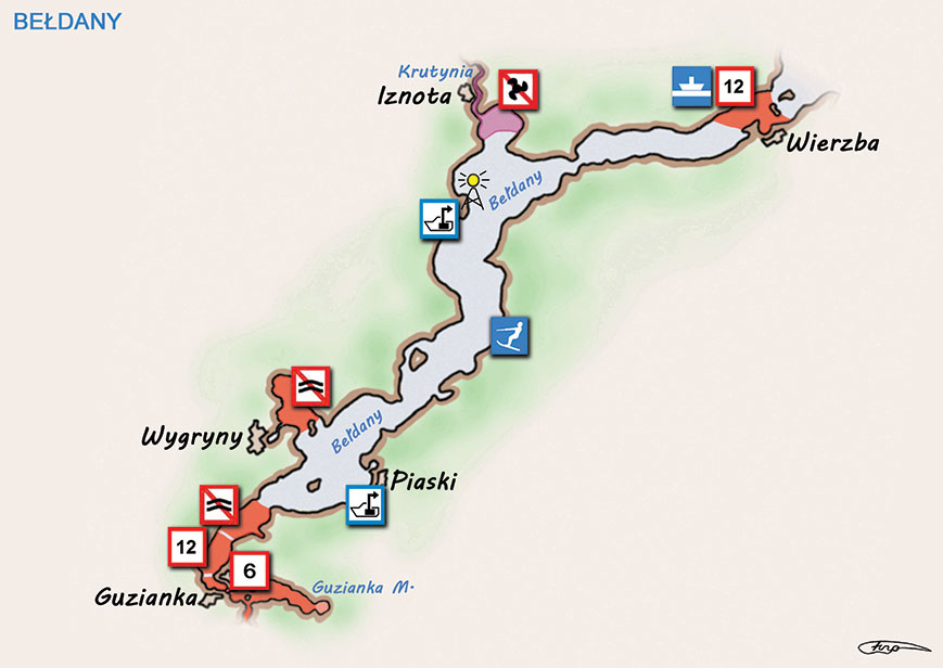 Poradnik - motorowodne Mazury - jezioro Bełdany